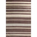 City Stylish Stripe Modern Rug, 220x150cm, Brown / Taupe