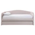Morangie Corduroy Fabric Day Bed with Trundle, Blush