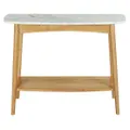 Oia Marble & Timber Console Table, 97cm, White / Oak