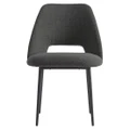 Belmont Fabric & Steel Dining Chair, Charcoal / Black