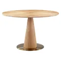 Leroy Ashwood Timber & Steel Round Dining Table, 120cm, Natural / Gold