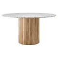 Cosmos Round Dining Table, 120cm, Terrazzo / Oak