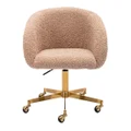 Avalon Teddy Fabric Office Chair, Nude / Gold