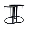 Retreat 2 Piece Marble & Iron Round Nested Side Table Set