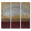 "No Title No.571" 3 Piece Stretched Abstract Canvas Wall Art Paint Set, 90cm