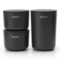 Brabantia 3 Piece Stackable Storage Pot Set, Dark Grey