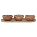 Amaya Acacia Timber Dipping / Tasting Bowl & Tray Set