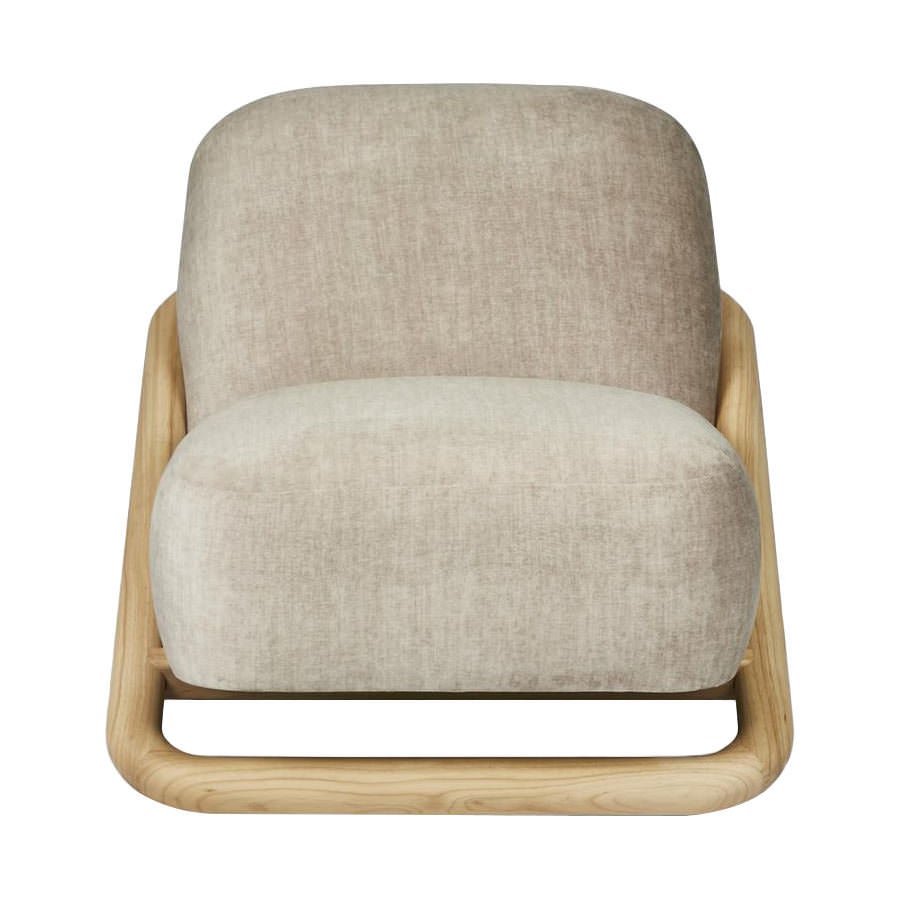 Rhodes Fabric & Timber Accent Chair, Taupe