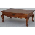 Mervent White Cedar Timber 2 Drawer Coffee Table,115cm, Light Pecan