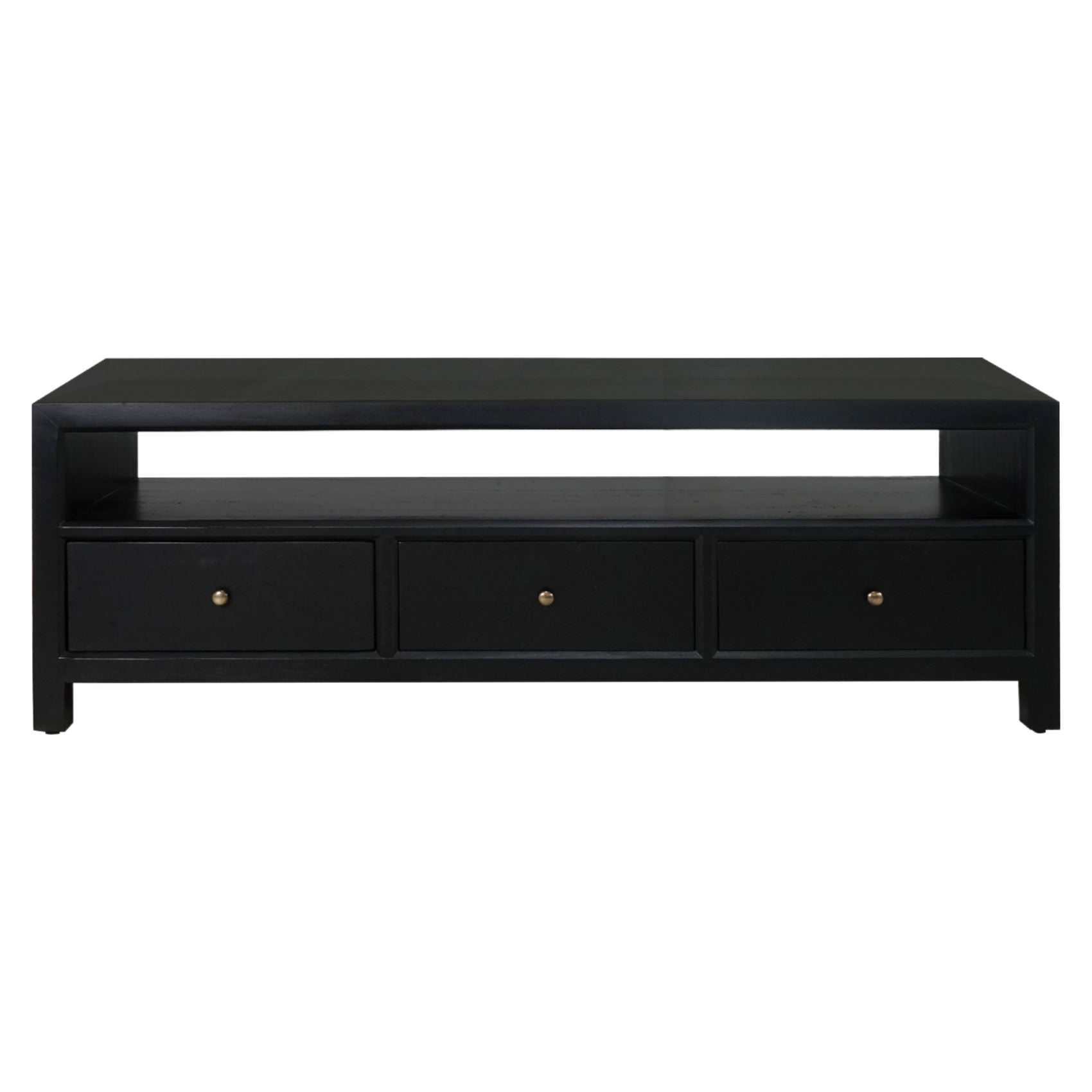 New Macaire Timber 3 Drawer TV Unit, 160cm, Black
