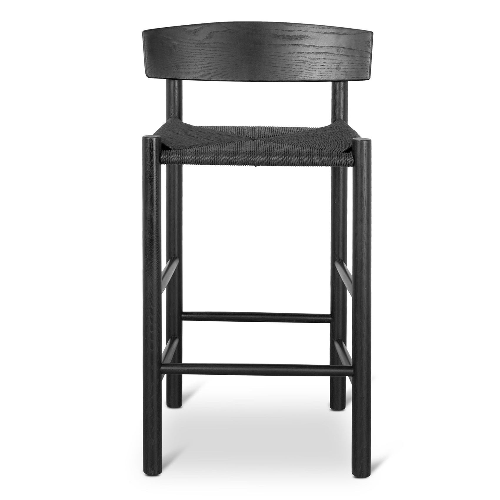 Boyal Oak Timber Counter Chair, Black