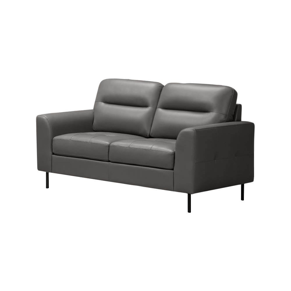 Valetta Leather Loveseat, Grey