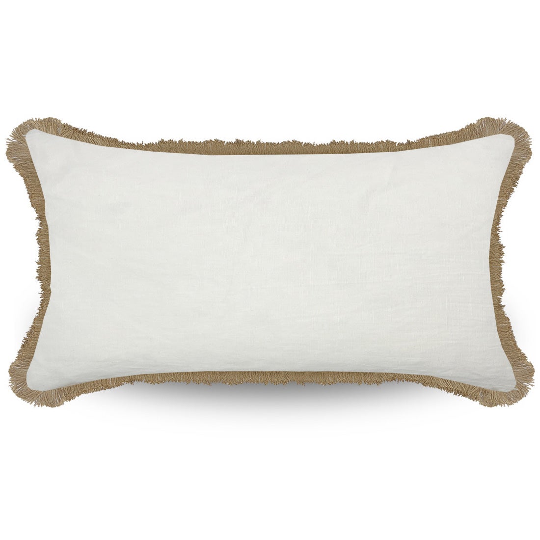 Hayward Fringe Linen Cotton Lumbar Cushion Cover