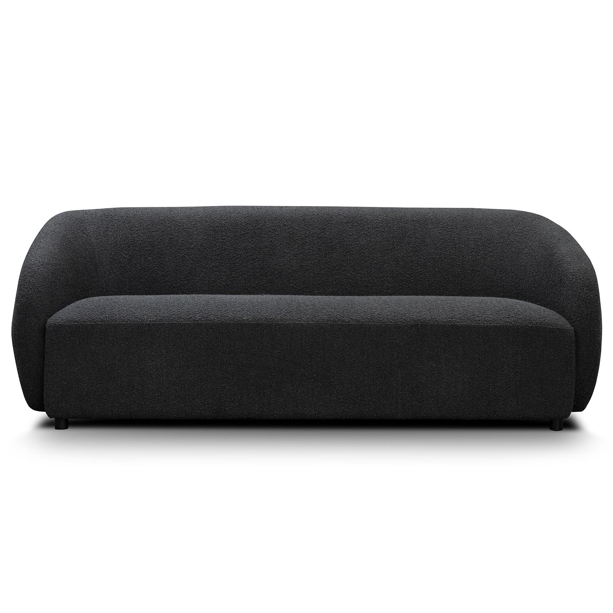 Osric Boucle Fabric Sofa, 3 Seater, Charcoal