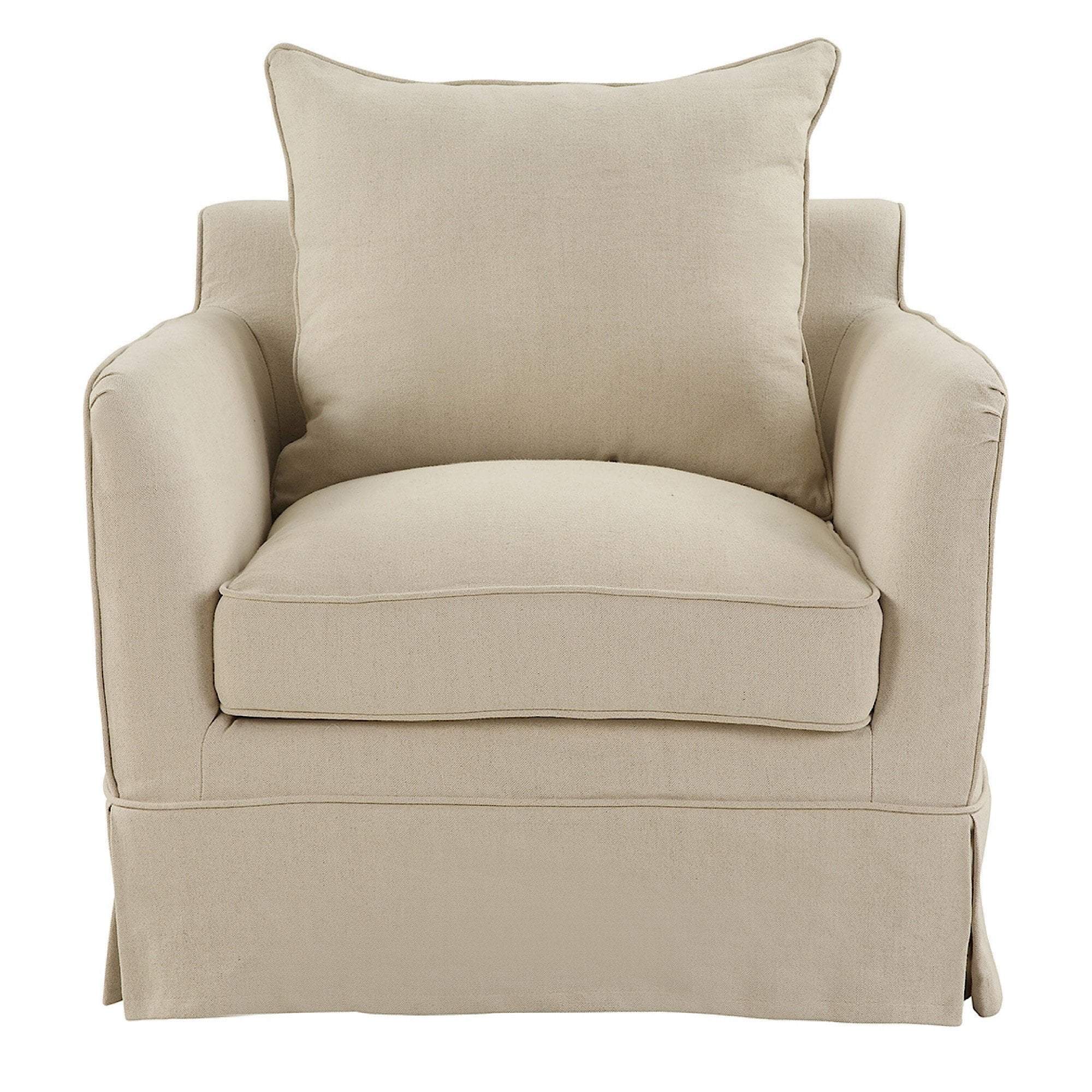 Noosa Fabric Armchair Cover (Cover Only), Beige