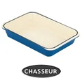 Chasseur Cast Iron Rectangular Roaster, 40x26cm, Sky Blue