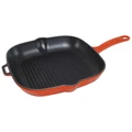 Chasseur Cast Iron Square Grill Pan, 25cm, Inferno Red