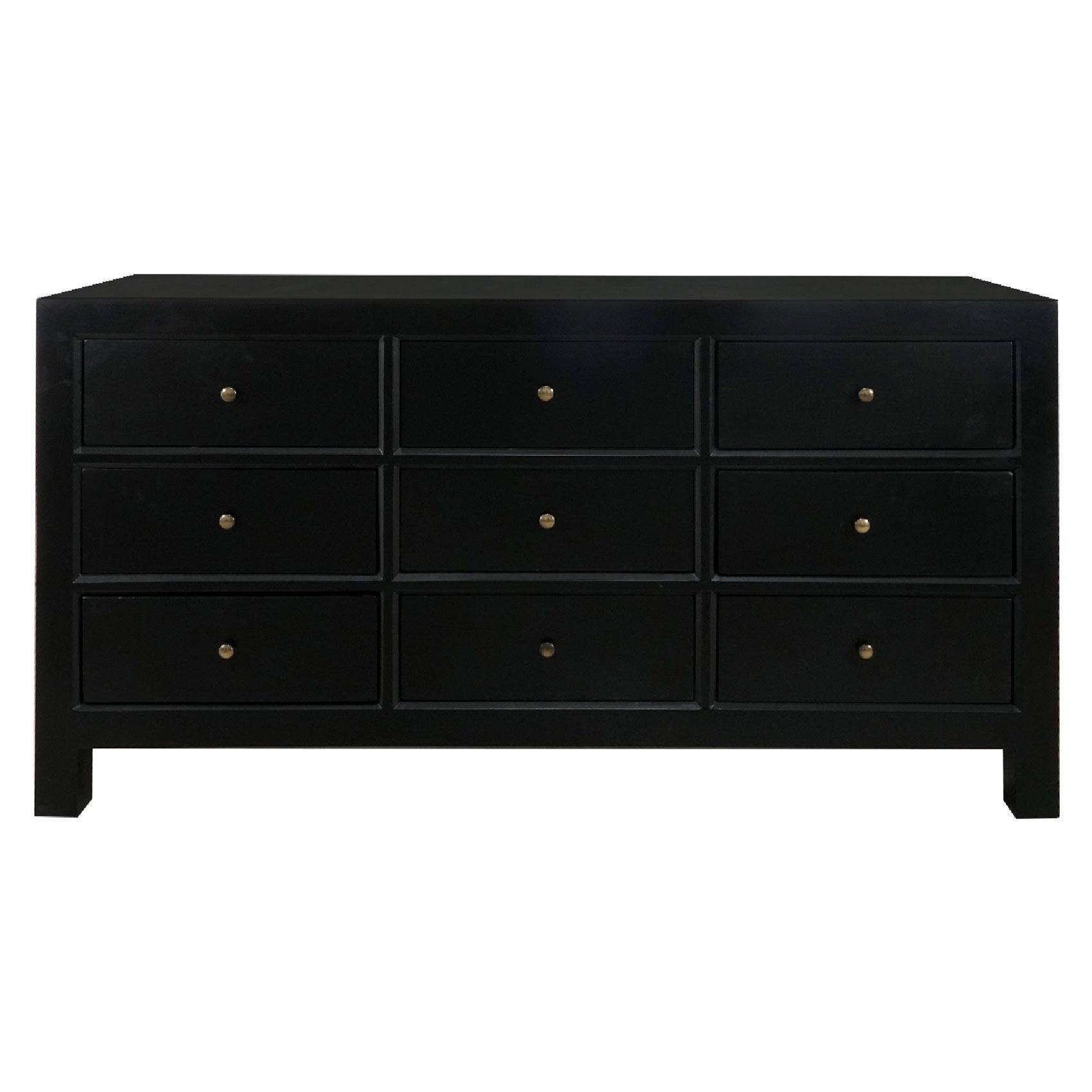 New Macaire Timber 9 Drawer Dresser, Black