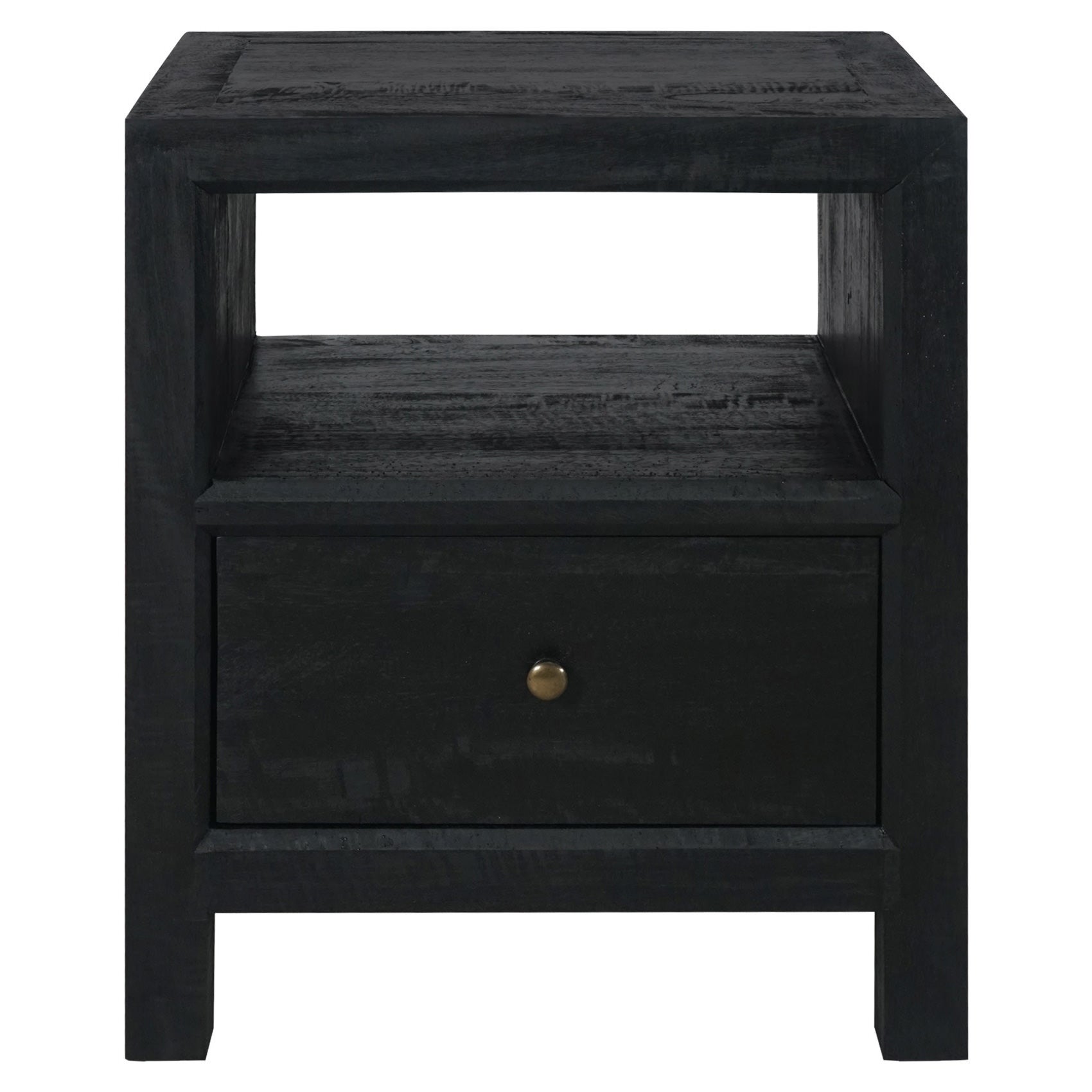 New Macaire Timber Bedside Table, Black