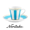 Noritake Carnivale Fine Porcelain Espresso Cup & Saucer Set, Light Blue