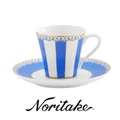 Noritake Carnivale Fine Porcelain Espresso Cup & Saucer Set, Dark Blue