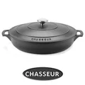 Chasseur Cast Iron Round Casserole, 30cm, Matte Black