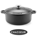 Chasseur Cast Iron Round French Oven, 24cm, Matte Black