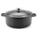 Chasseur Cast Iron Round French Oven, 28cm, Matte Black