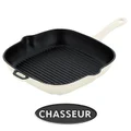 Chasseur Cast Iron Square Grill Pan, 25cm, Brilliant White