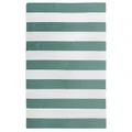 Bold Stripe Hand Woven Indoor/Outdoor Rug, 220x320cm, Turquoise