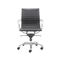 Replica Eames Italian Leather Office Chair, High Back, Black