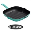 Chasseur Cast Iron Square Grill Pan, 25cm, Duck Egg Blue