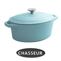 Chasseur Cast Iron Oval French Oven, 27cm, Duck Egg Blue