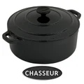 Chasseur Cast Iron Round French Oven, 32cm, Matte Black