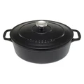 Chasseur Cast Iron Oval French Oven, 27cm, Matte Black