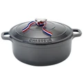 Chasseur Cast Iron Round French Oven, 28cm, Caviar