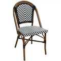 Amalfi Commercial Grade Wicker & Aluminium Indoor / Outdoor Dining Chair, Black