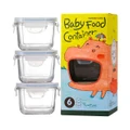 Glasslock 3 Piece Square Baby Food Container Set
