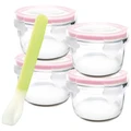 Glasslock 5 Piece Round Baby Food Container Set with Silicone Spoon