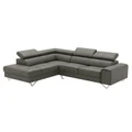 Majorca 2 Seater Leather Corner Sofa with Left Hand Facing Chaise, Sand