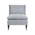 Candace Fabric Lounge Chair, Blue Chevron