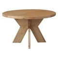 Alvilda Solid Oak Timber Round Dining Table, 130cm, Natural Oak