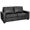 Astera Leather Sofa Bed with Innerspring Mattress, Black