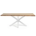 Bromley Oak Veneer & Epoxy Steel Dining Table, 220cm, Natural / White