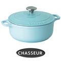 Chasseur Cast Iron Round French Oven, 26cm, Duck Egg Blue