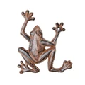 Cast Iron Frog Figurine Garden Decor, Medium, Antique Rust