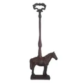 Fernley Cast Iron Door Stopper with Handle, Horse, Antique Rust