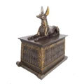 Veronese Cold Cast Bronze Coated Anubis Trinket Box, Small