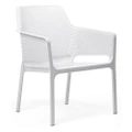 Net Italian Made Commercial Grade Stackable Indoor / Outdoor Lounge Armchair, White