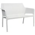 Net Italian Made Commercial Grade Stackable Outdoor Bench, 116cm, White